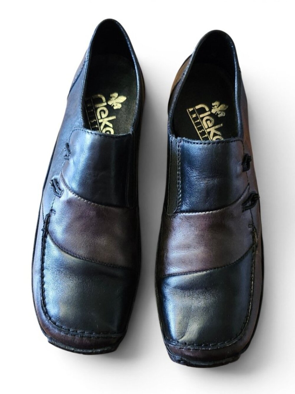 Nearly New Rieker Celia 2-Tone Leather Antistress Comfortable Loafers Size 9
